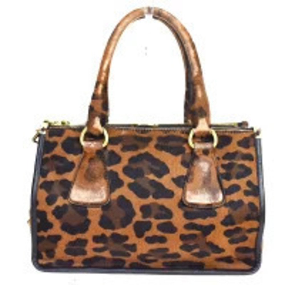 Prada Leopard Fur Handbag Brown